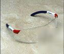12 safety glasses strikers red white & blue clear lens