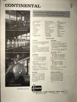 1960's continental boiler co. catalog asbestos