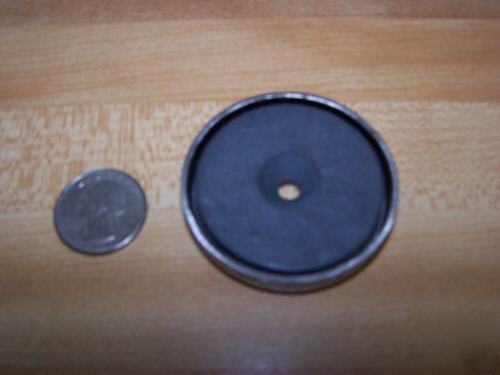 Ceramic ferrite disc magnet in stainless cup lot of 10