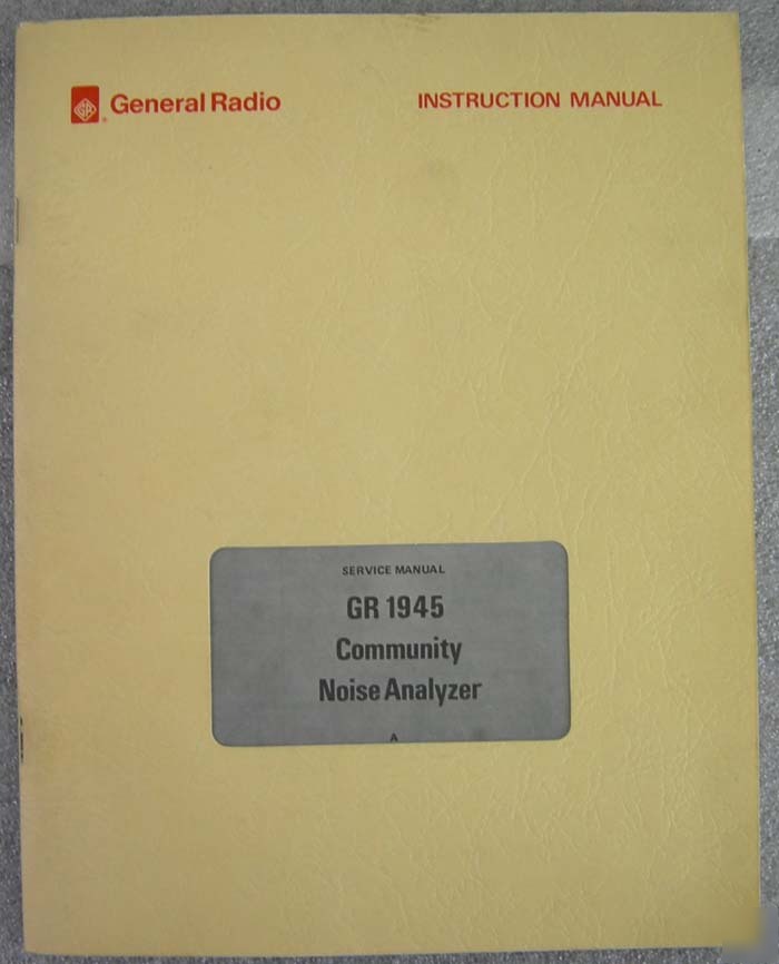 Gr 1945 community noise analyzer service manual