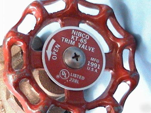 Nib co kt-65 bronze fire protection wwp trim globe valve