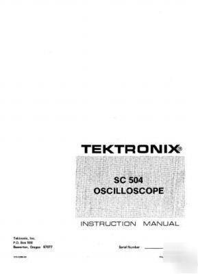 Tek tektronix SC504 sc 504 operation & service manual