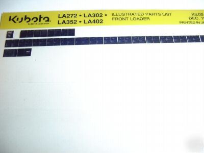 Kubota LA272 to LA402 loader parts catalog microfiche