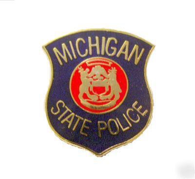 Michigan state police - trooper mini badge patch pin 