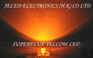NEW200X superflux yellow 5MM r/h ledlamp 11,000MCD f/s