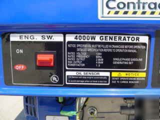 New 4000 watt portable gas emergency generator