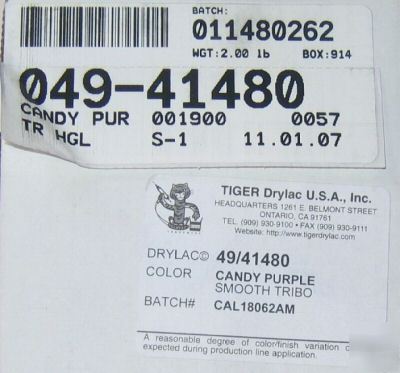 Tiger drylac powder 49/41480 candy purple 2 lb box