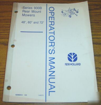 New holland 1120 to 3415 tractor mower operators manual