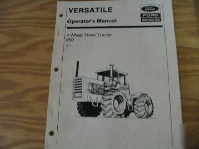 Versatile 850 tractor operators manual