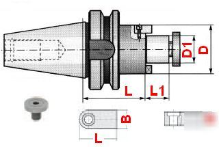 Bison bt-40 shell mill holder- arbor: 1.0 gl: 2.00