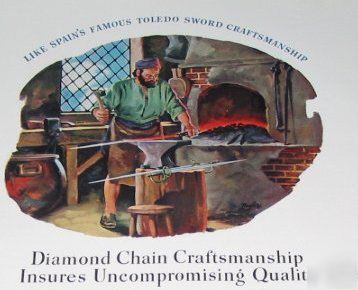 Diamond roller chains cranes belts -11 vintage ads lot