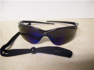 New nemesis safety sunglasses w\ cord blue mirror 