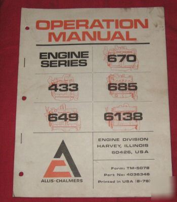  allis-chalmers 670 433 685 engines operation manual 