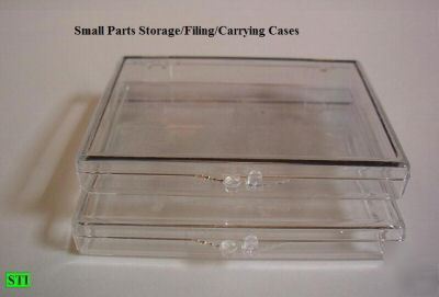 2 small parts storage - filing - carry - hinged cases