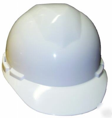 Deluxe white hard hats 6PT pinlock lot of 12 free ship