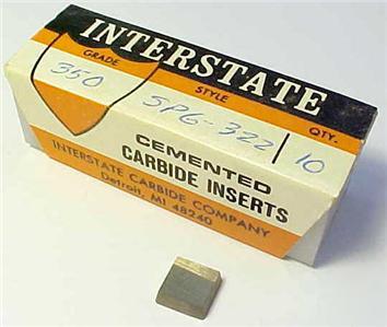 Lot of 10 interstate carbide inserts spg 322 square 350