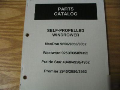 Macdon windrower 9250 9350 9352 parts catalog