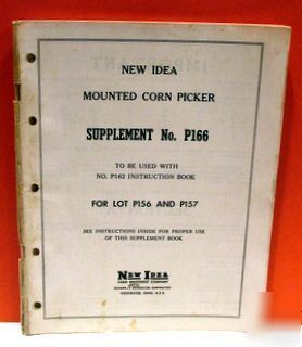 New 1956 supplement idea mounted corn picker manual