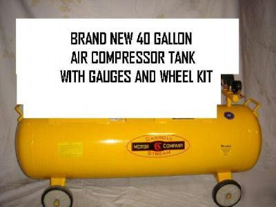 New air compressor tank wheel kit and gauges
