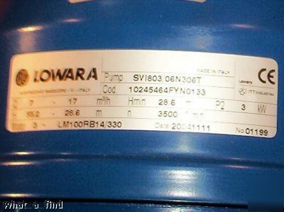 New lowara itt goulds centrifugal pump SVI803/06N306T