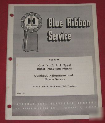  ih diesel tractors injection pumps service manual