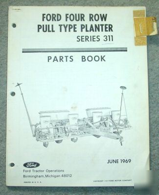 Ford 311 four row pull type planter parts catalog