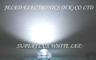 NEW1000X superflux white 5MM r/h ledlamp 15,000MCD f/s