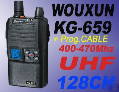 Wouxun kg-659 uhf 400-470MHZ 128CH radio + prog .cable