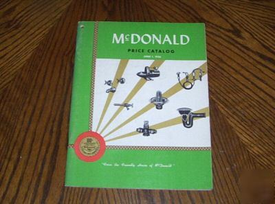 1956 mcdonald price catalog, plumbing, fixtures, tools