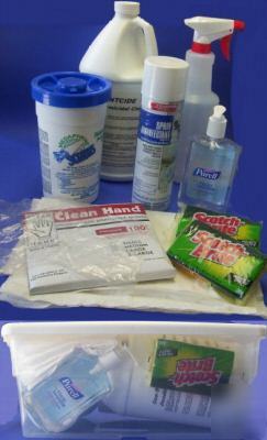 Anti viral, anti microbial cleaning kit, 19 items