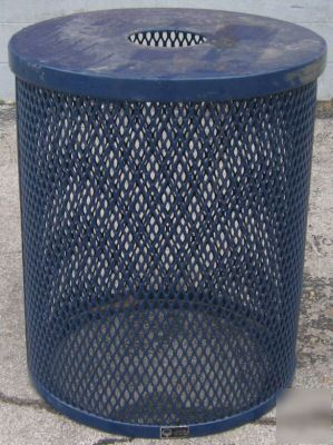 New webcoat 55 gal expanded metal trash receptacle TR55 