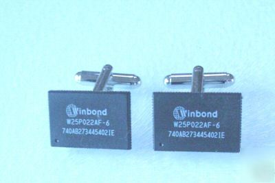 New winbond computer chip cufflinks & boxed