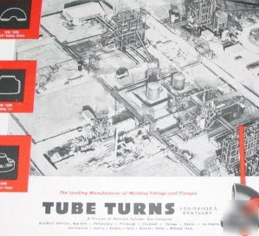 Tube turns welded fittings -union carbibe plant-1954 ad