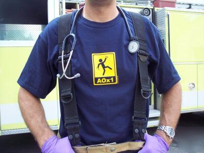 AOX1 ems fire emt paramedic firefighter shirt - large