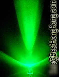 Green led set of 100 super bright 5MM 35000MCD+ f/r