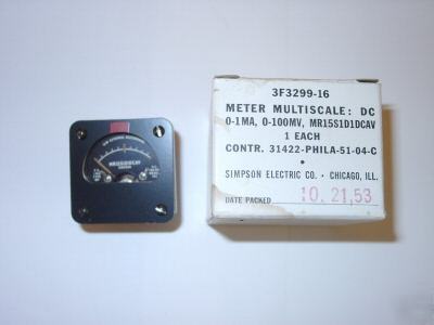 Simpson multiscale dc meters nos military issue