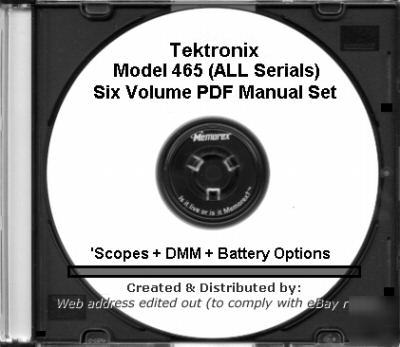 Tek 465 + dmm + dc opt'n service manuals (5 volumes +)