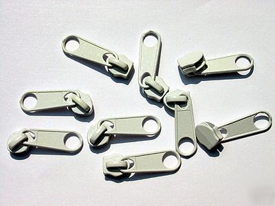 #3 nylon coil zipper sliders long-pull (501) white 25PC