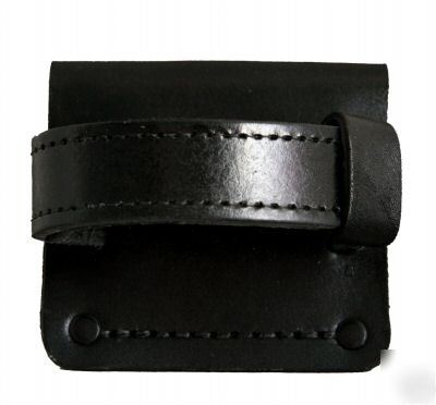 Hwc plain leather police adjustable radio holder strap