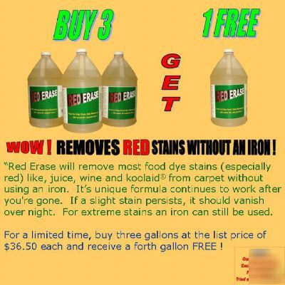 Red erase red dye stain remover - buy 3 get 1 free 