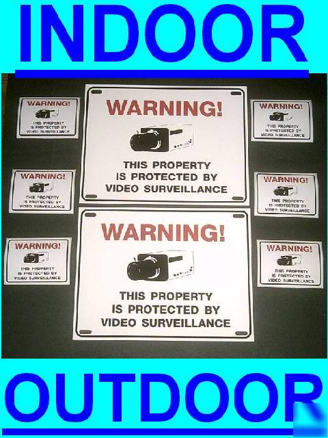 Security dvr cameras warning yard signs+adt'l decal lot