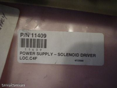 Seymour inst solenoid driver power supply p/n 11409