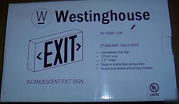 6 x westinghouse incandescent red green exit sign signs
