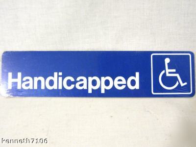Handicapped wheelchair handicap access self stick sign 