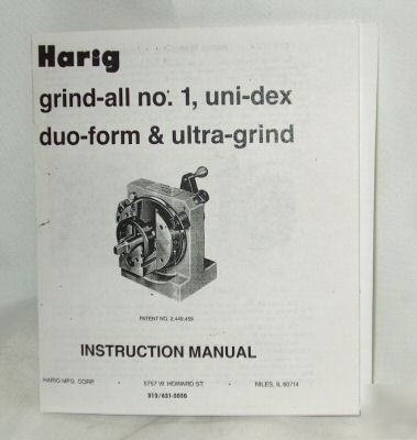 Harig grind-all 1 uni-dex , dou-form instruction manual