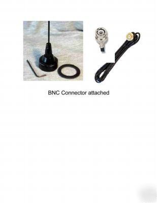 Wide band scanner antenna with nmo mount bnc black