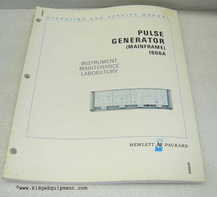 Hp 1900A pulse generator operating & service manual []