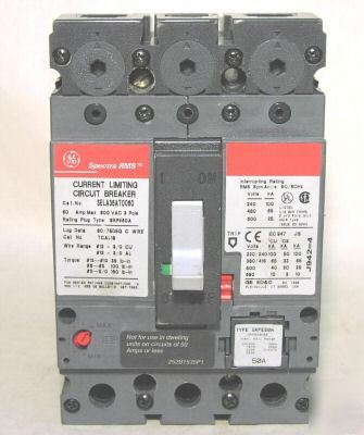 New ge SELA36AT0060 spectra circuit breaker 3P/60A/600V 