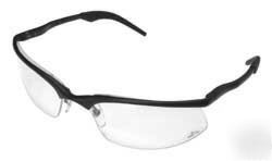 New occ safety glasses 2- black alum frame clear af len- 