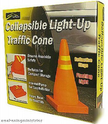 New style auto collapsible light-up traffic cone 
